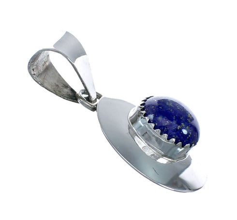 Native American Navajo Lapis Genuine Sterling Silver Pendant NX11552